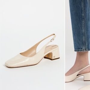 Sam Edelman Cream Slingback Block Heels size 7.5